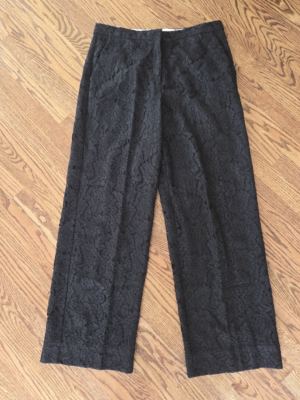 By Malene Birger Black Wide-Leg Lace Pants
